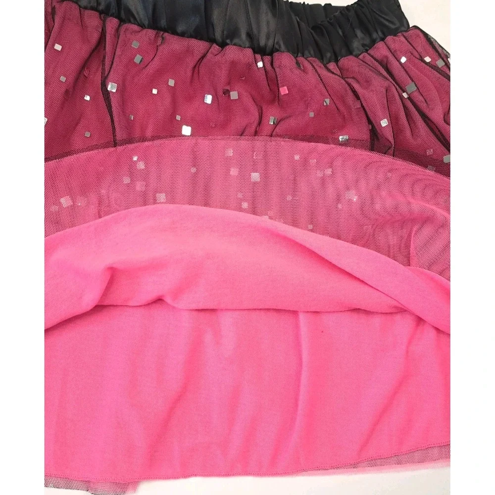 SO Girl's M 10-12 Sequin Bubble Foil Tulle Skirt ‎ Layered Lined Balletcore